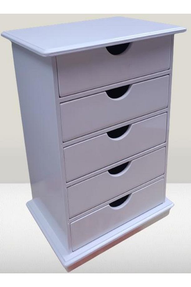 Hobi Erdl 90276 Dekoratif Takı Şifonyer Ahşap Mdf Parlak Beyaz Cnc Model El Yapı - 7