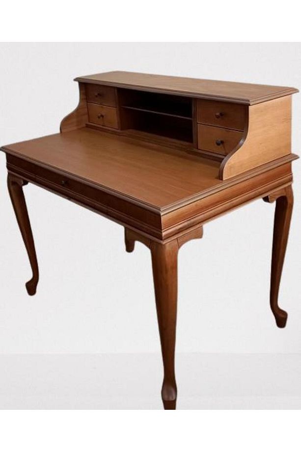 Çalışma Masa St 17345 Klasik Model Kayın Aslan Ayak Ceviz Eskitme Kulp El Yapım - 5