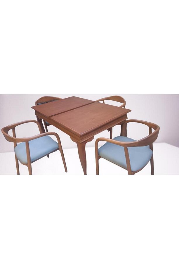 Masa 90007 Klasik Sandalye Yılan Tk Model Kayın Aslan Ayak Parlak Ceviz El Yapım - 3