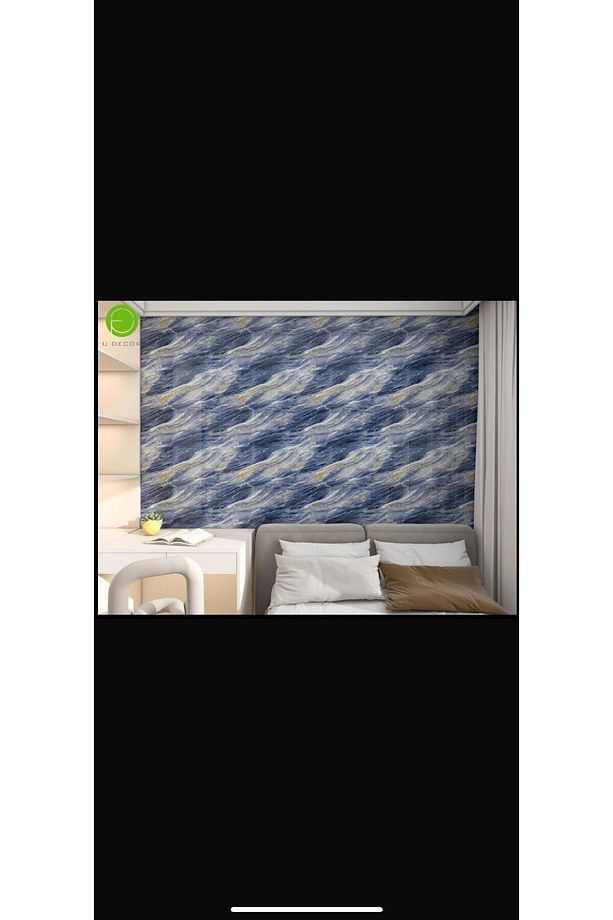 30x60 Kendinden Yapışkanlı Mermer Fayans Görünümlü Mutfak Banyo Wc Yer Duvar Pvc Folyo Panel Kaplama - 6
