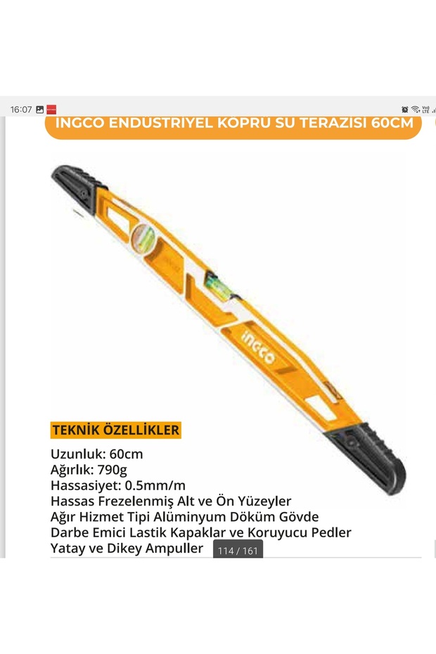 PROFESYONEL SU TERAZİSİ 60 CM