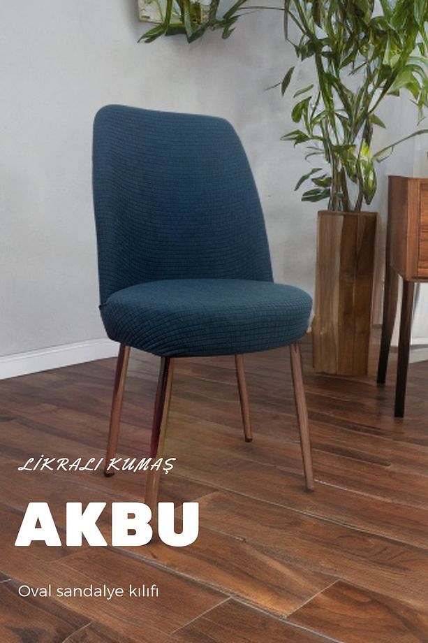 likrali kumaş oval sandalye kılıfı ,sandalye örtüsü pitikare desen (1 adet) - 1