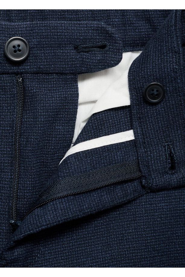 Mikro kazayağı desenli flanel pantolon - 6