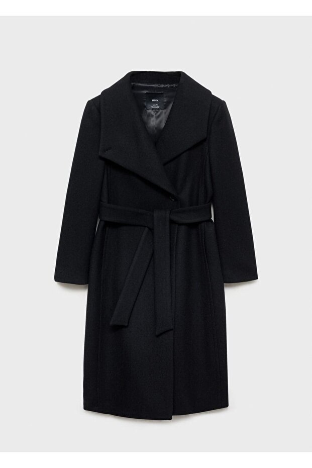 Kemerli yün palto - 3