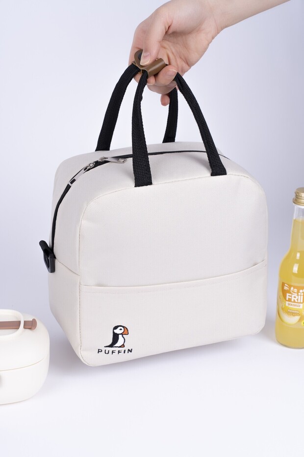 Food Carry Bag Hot and Cold Thermal Thermos Bag Camping Picnic Puffin Cream