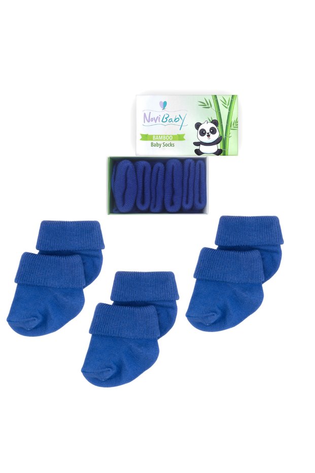3 Pack Bamboo Newborn Baby Socks I Navy Blue Navy Blue Baby Girl Boy Socks