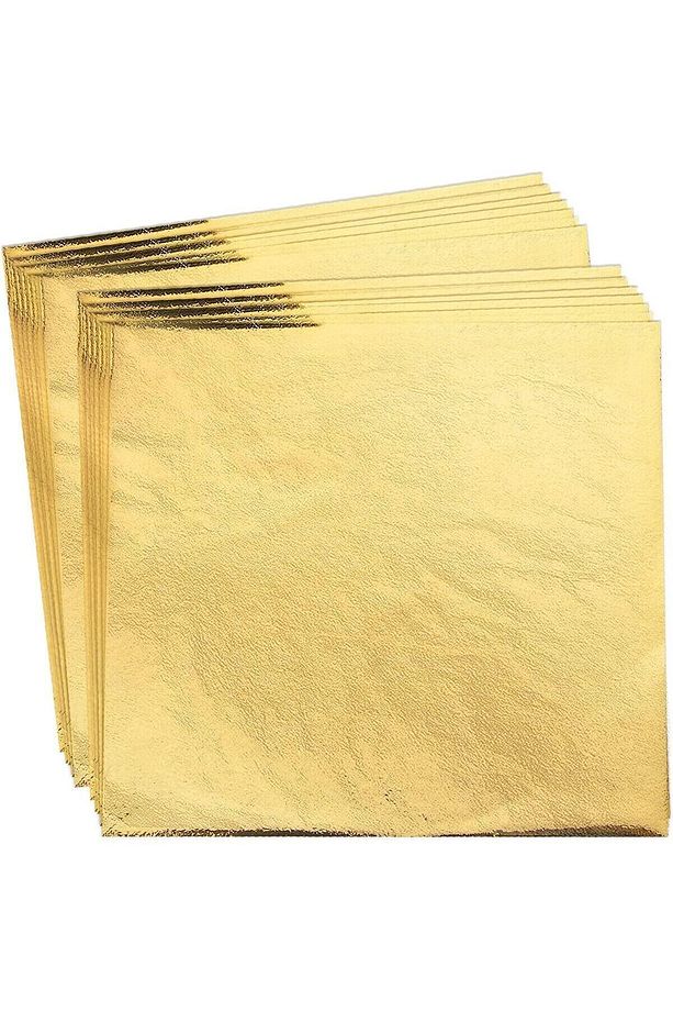 Altın Yaprak Varak 20 Sayfa / Epoksi Reçine Altın Varak 16x16cm / Epoksi Altın Folyo Varak 2X-B16 - 5
