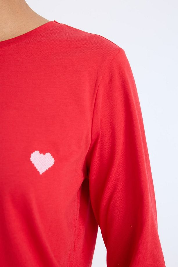 Fall in Love Pijama Takımı Regular Fit Uzun Kollu Üst Kareli Uzun Alt D2303AX24WN - 4