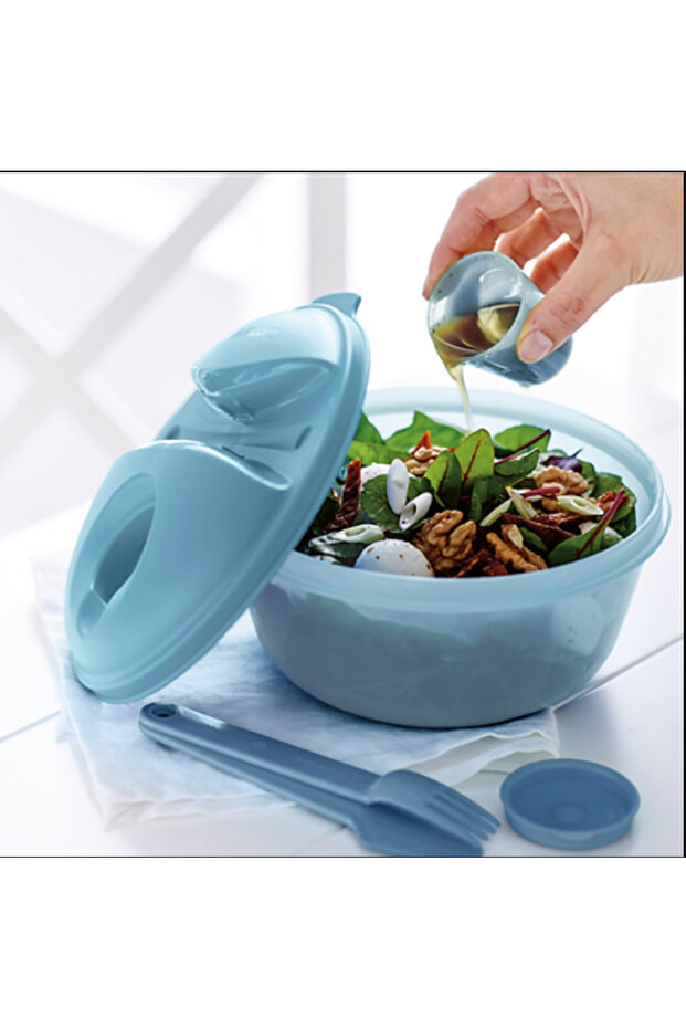 حاوية سلطة سعة 1.4 لتر باللون الأحمر - 1