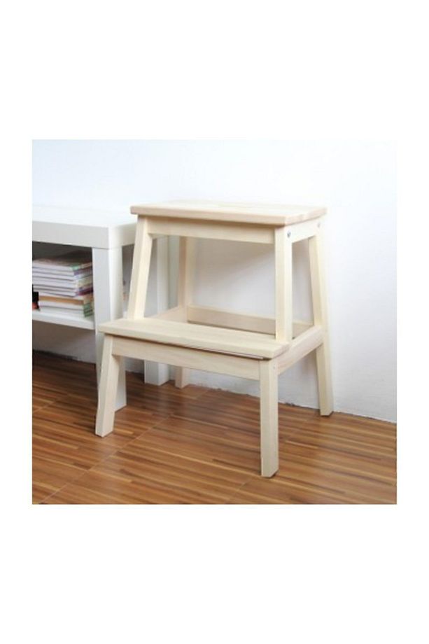 Basamaklı Mutfak Taburesi Merdiven/Ahşap Merdiven/Mini Merdiven/Küçük Merdiven - Doğal Kayın Rengi - 3