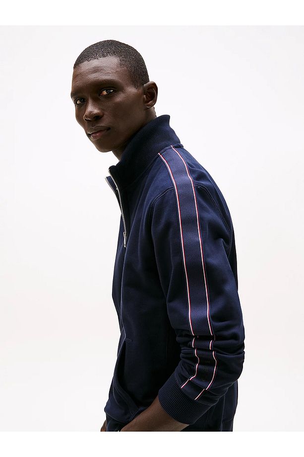 Erkek Regular Fit Pamuklu Dik Yaka Fermuar Kapamalı Lacivert Sweatshirt MW0MW37468-DW5 - 5