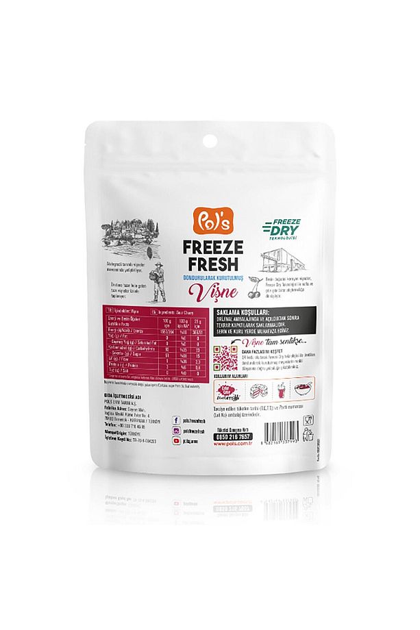 Pol’s Freeze Fresh Çilek 15 G X 1 Adet, Vişne 25 G X 1 Adet , Böğürtlen 20 G X 1 Adet Freeze Dry Don - 6