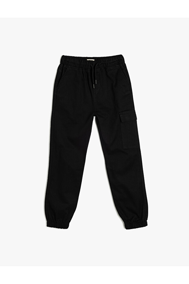 Cotton Jogger Sweatpants with Lace-Up Waist Pocket Detail
