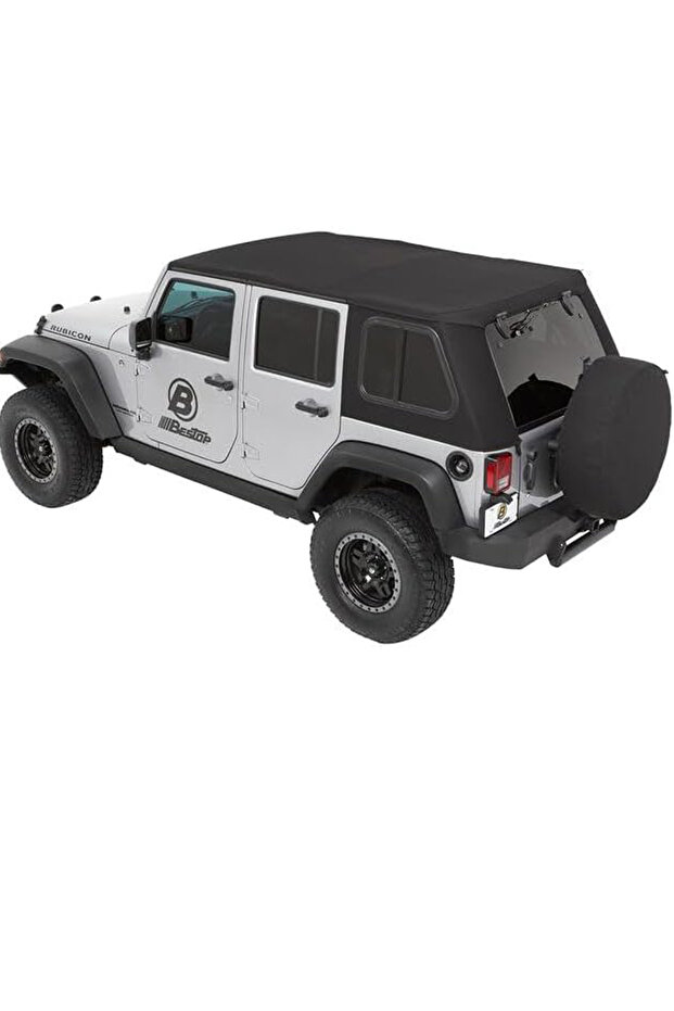 Jeep Wrangler JK 4DR 07-17 Trektop PRO hybrid Slantback, Soft Top, Black Twill Premium