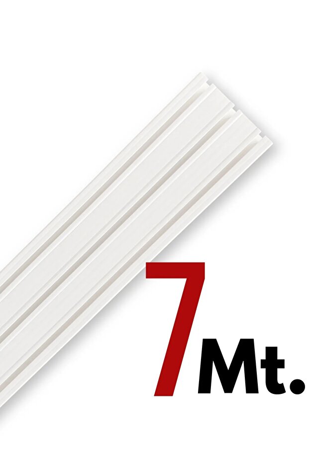 3 Raylı Korniş Perde Rayı Kaliteli Sağlam Ambalaj 7 Metre - 1