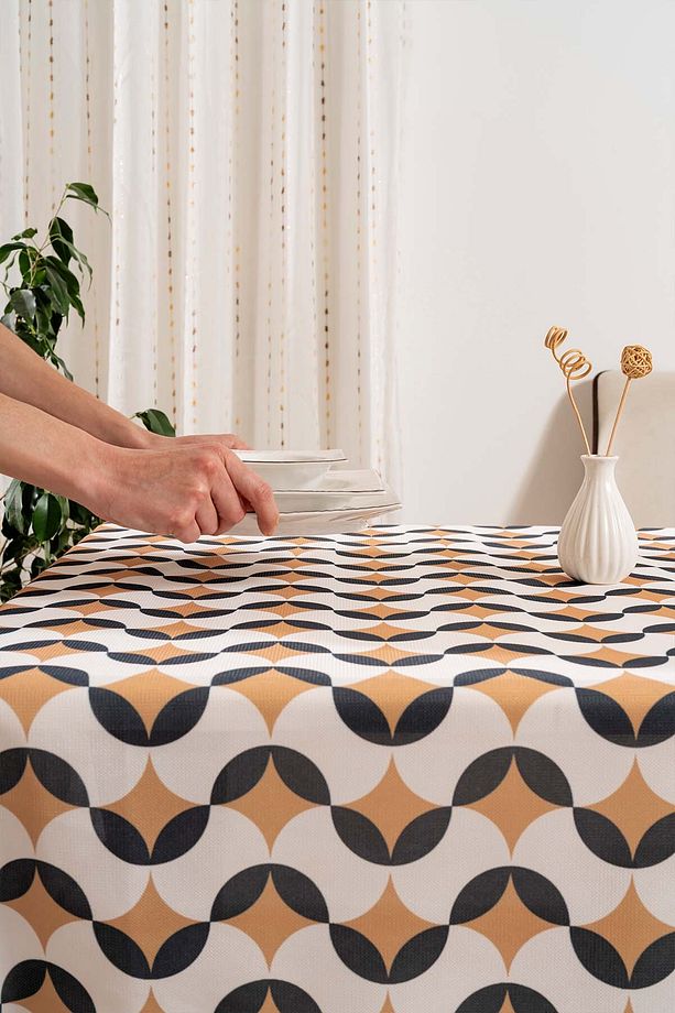 Geometrik Soyut Masa Örtüsü, Sofra Bezi, Piknik Örtüsü - 5