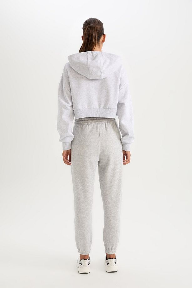 Standart Fit Kalın Jogger Eşofman Altı Bel Paça Lastikli Basic Düz Uzun Boy 25k801t01139 - 6