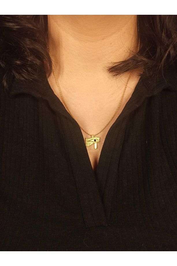 Gümüş mavi taşlı Horus'un gözü kolye, Ra'nın gözü kolye, Eye of Horus Kolye, Hediyelik kolye - 6