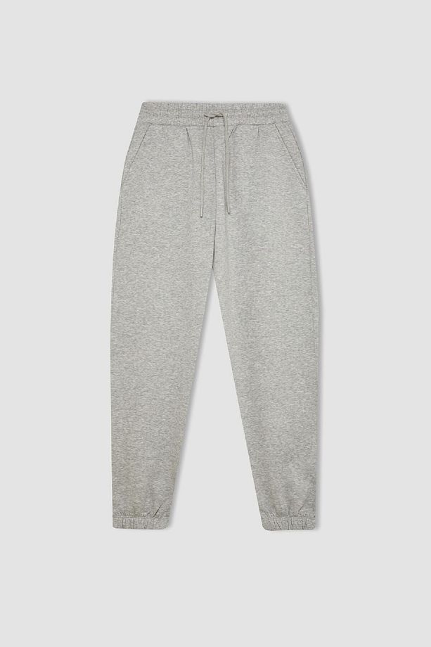 Standart Fit Kalın Jogger Eşofman Altı Bel Paça Lastikli Basic Düz Uzun Boy 25k801t01139 - 7