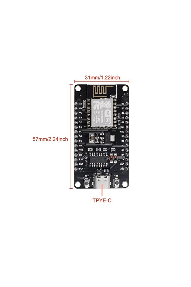NodeMCU Lua V3 ESP8266 Wifi Geliştirme Kartı Type-c - 2