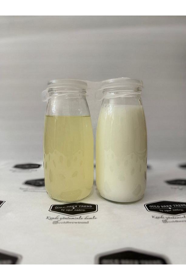 6 Adet Şeffaf Cam Şişe Süt Ayran Limonata Sirke Meşrubat Şişesi Çok Amaçlı - 6