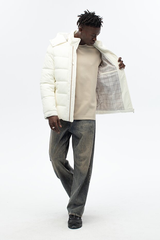 Hooded Water and Windproof Patterned Technical Coat - 3