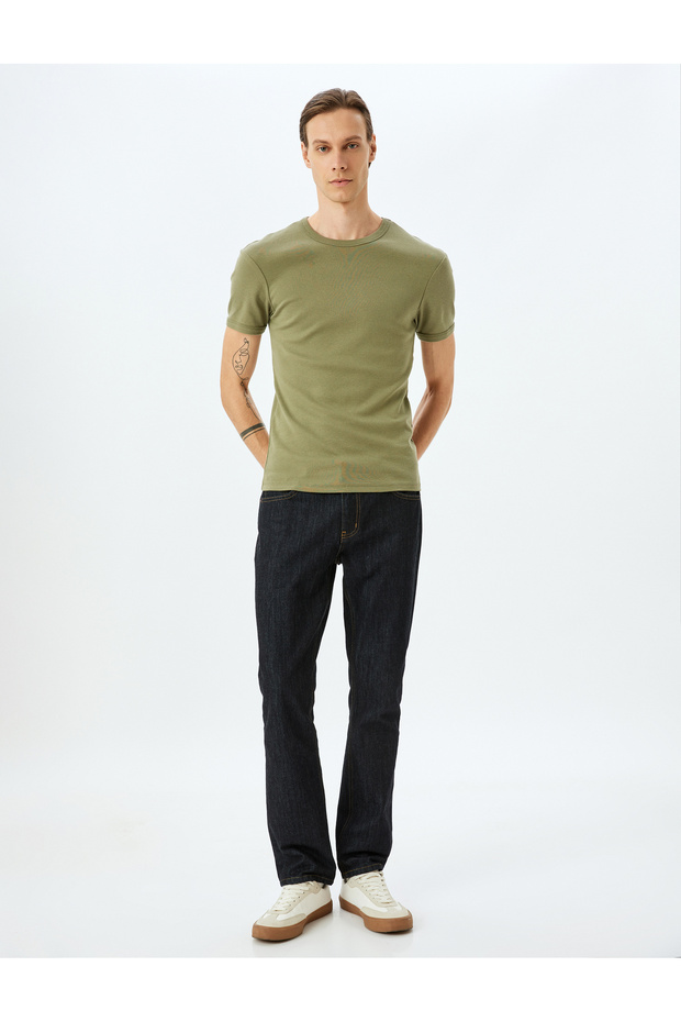 Short Sleeve Crew Neck Cotton Slim Fit T-Shirt