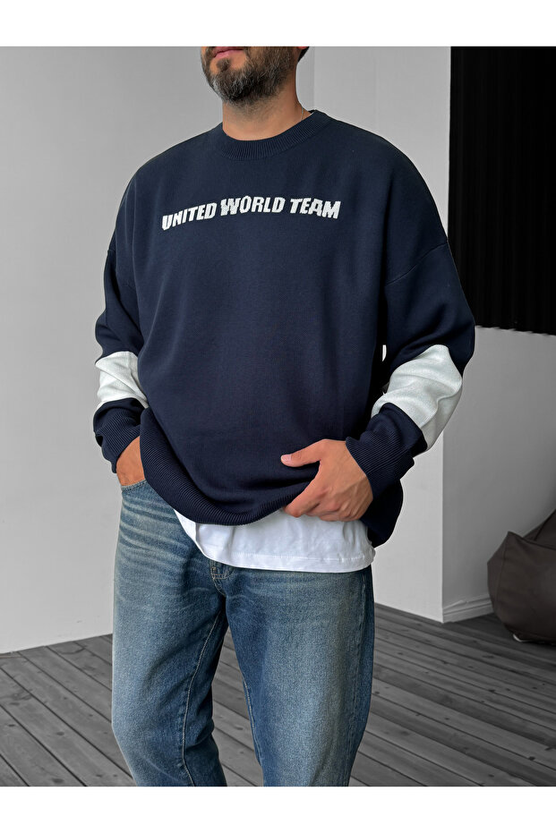 Lacivert New York Örme Sweatshirt JJ-104 - 3