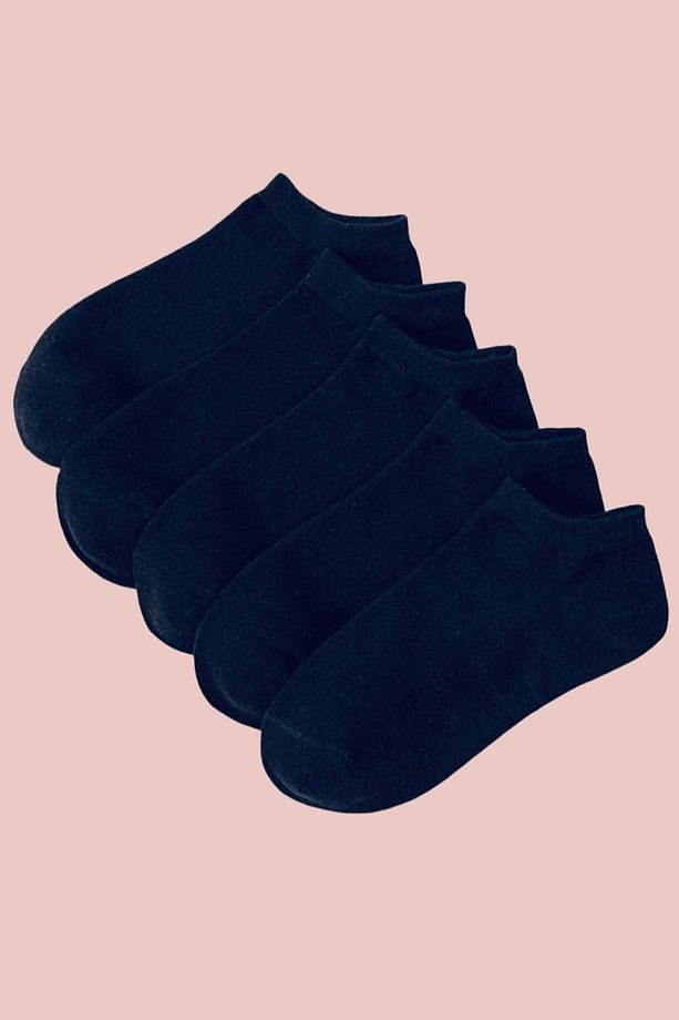 4 Al 3 Öde Fırsatı ile 5 Çift Pamuklu Görünmez Sneaker Unisex Çorap Paketi - 1