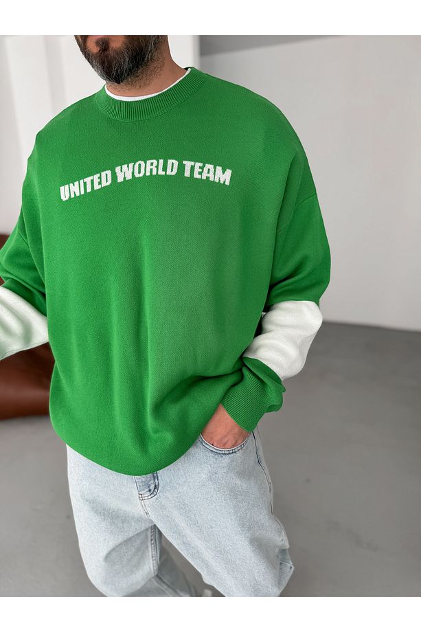 Yeşil New York Örme Sweatshirt JJ-104 - 3