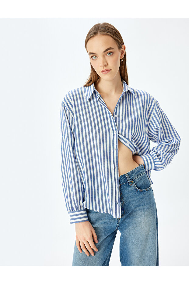 Striped Oversize Long Sleeve Shirt