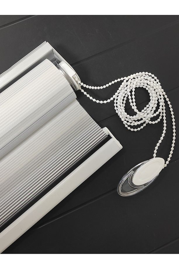 Gri - Beyaz Geçişli Zebra Perde 10069 V-05 - 1