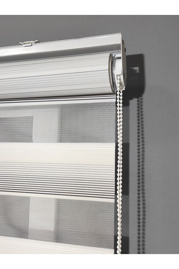 Gri - Beyaz Geçişli Zebra Perde 10069 V-05 - 7