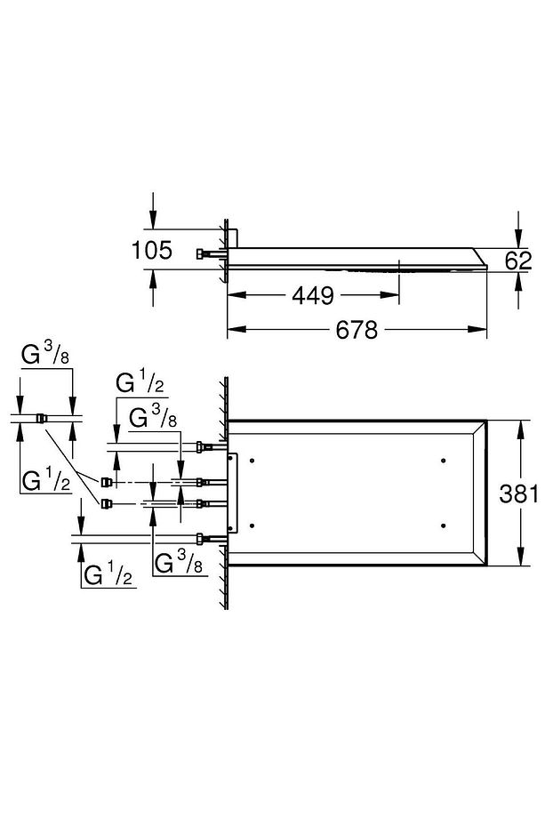 Rainshower F-series 15" Tepe Duşu Seti 3 Akışlı (27938001) - 2
