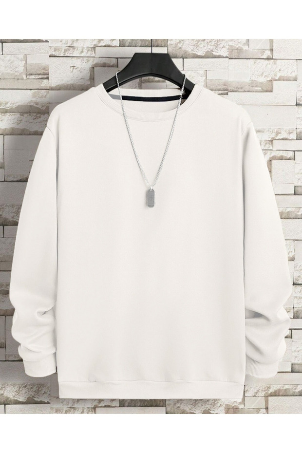Unisex Men's and Women's Unprinted Oversize Colorful Crew Neck Sweatshirt