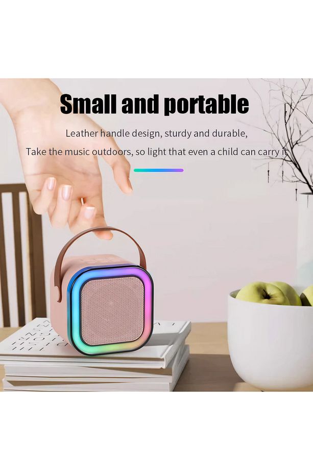 Mini Taşınabilir Rgb Karaoke Tek Mikrofonlu Bluetooth Kablosuz Hoparlör Radyo K12 - 3