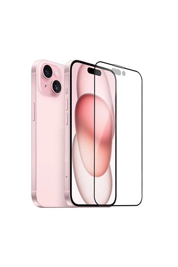 واقي شاشة من الزجاج المقوى متوافق مع هاتف iPhone 15 Pro مضاد للغبار 9D