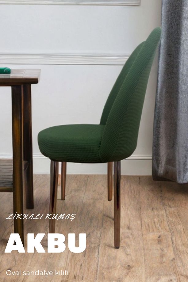 likrali kumaş oval sandalye kılıfı ,sandalye örtüsü pitikare desen (1 adet) - 2