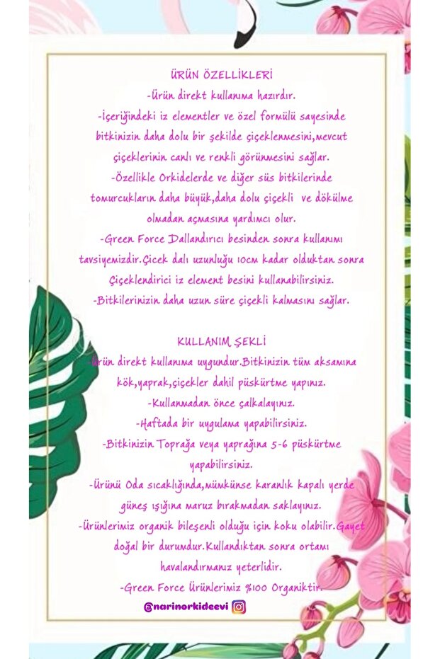 FORCE ÇİÇEKLENDİRİCİ İZ ELEMENT - 2