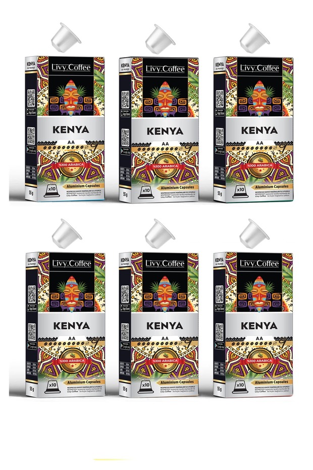 Aluminum Nespresso ® Compatible Capsule Coffee Kenya 60 Capsules