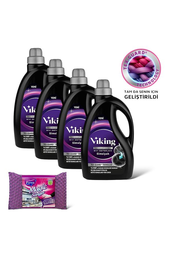 Technopower 4 Adet Simsiyah 2.7 Litre Çamaşır Deterjanı + Magic Sünger - 1