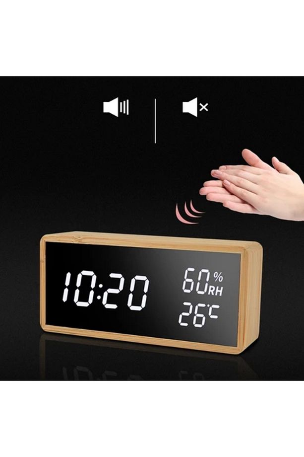 Çocuk Odası Için Akıllı Dijital Çalar Saat, Zaman Sıcaklık Nemi ile LED Ekran Masa Saatleri - 3