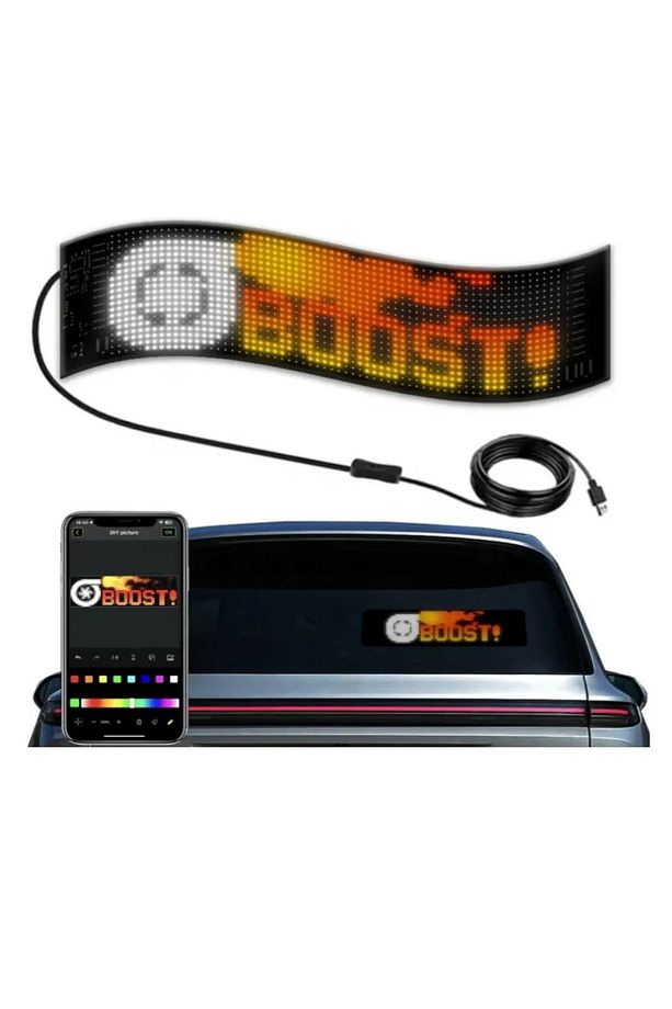 Katlanabilir Led Matrix Piksel Panel Işık Uygulaması Uzaktan Kumanda Dijital Tabela Kayar Led 60cm - 3