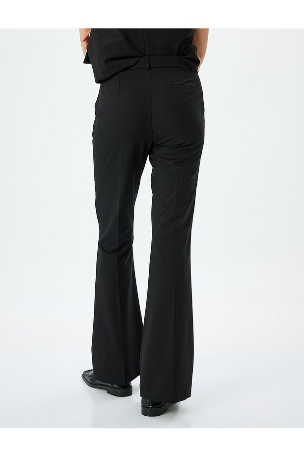 Slim Fit Cepli Ekstra Uzun Ispanyol Paça Kumaş Pantolon - 4