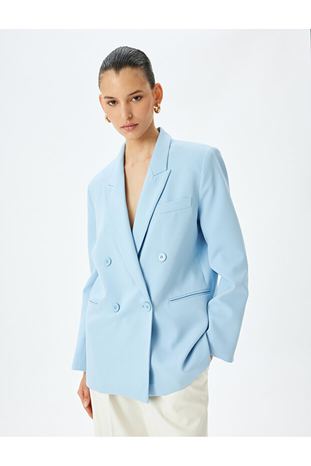 Double Breasted Oversize Blazer Jacket - 3