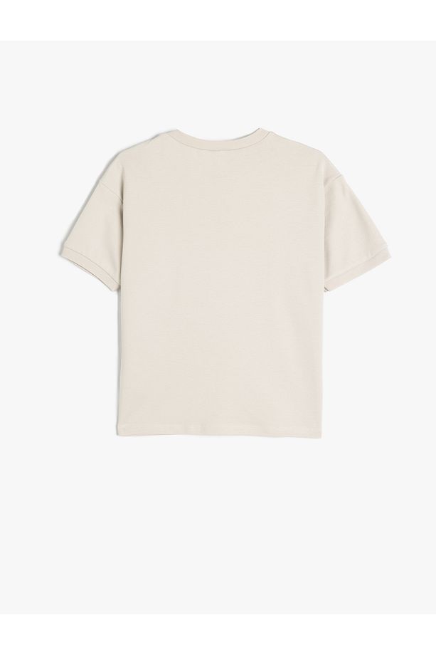 Oversize Basic Tişört Kısa Kollu Bisiklet Yaka Pamuklu - 2