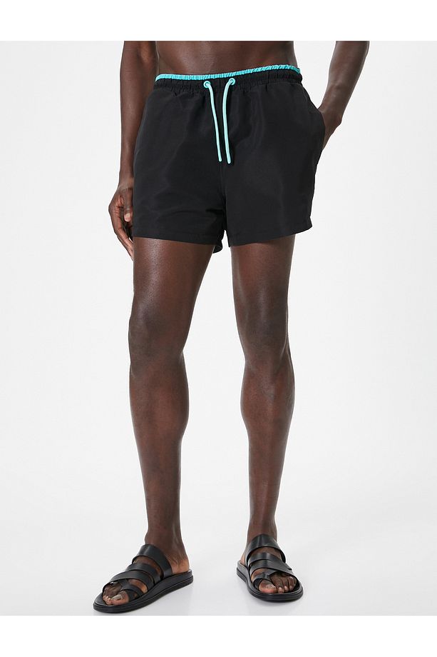 Deniz Şortu Mini Oversize Beli Bağcıklı - 3
