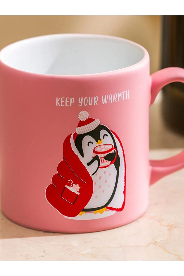 LCW HOME Pembe Baskılı Seramik Kupa 320 Ml - 3