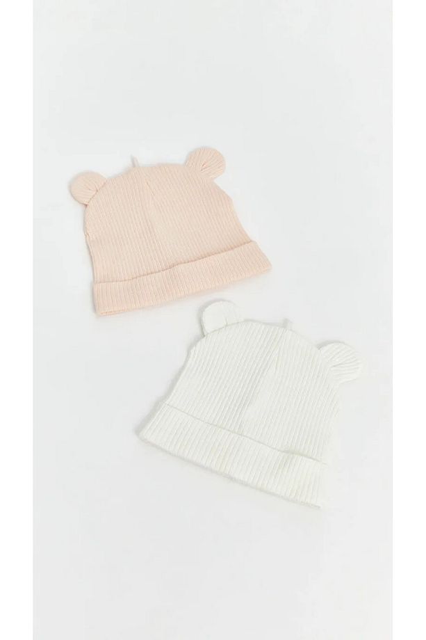 LCW baby Pembe Basic Kız Bebek Triko Bere 2'li - 1