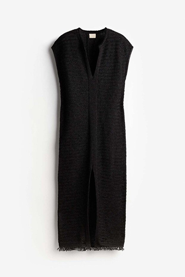 Raffia-look kaftan dress